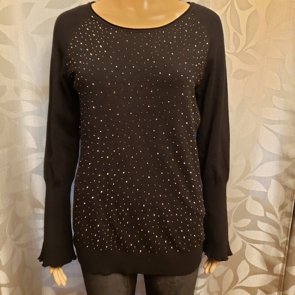 Black Embellished Sweater Size L - Picture 12 of 12